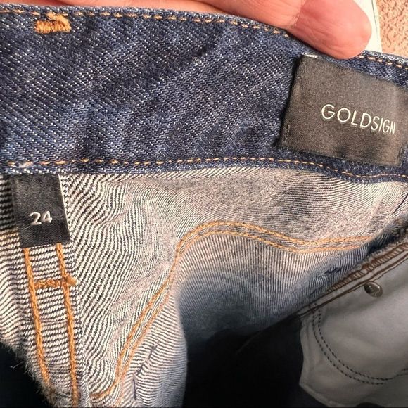 GOLDSIGN Easton The Button Front blue Denim Skirt NWT size 24 - Picture 7 of 10